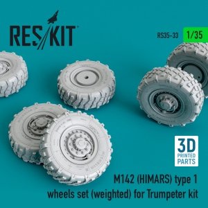 RESKIT RS35-0033 M142 (HIMARS) TYPE 1 WHEELS SET (WEIGHTED) FOR TRUMPETER KIT 1/35