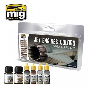 AMMO of Mig Jimenez 7445 JET ENGINES COLORS AND WEATHERING SET