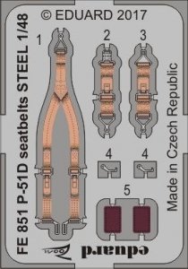 Eduard FE851 P-51D seatbelts STEEL MENG 1/48