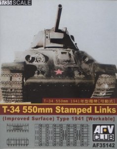 AFV Club 35142 WORKABLE WWII T-34 550mm Stamped Links (Improved Surface) 1/35