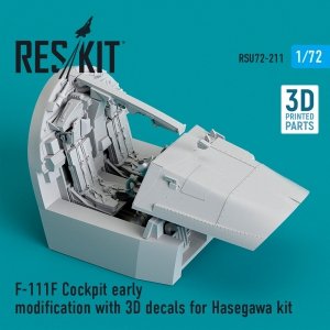 RESKIT RSU72-0211 F-111F Cockpit early modification with 3D decals for Hasegawa kit (3D Printed) (1/72)