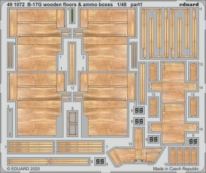 Eduard 491072 B-17G wooden floors & ammo boxes 1/48 HK MODELS
