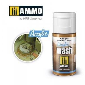 AMMO of Mig Jimenez 0704 ACRYLIC WASH Light Rust Wash 15ml