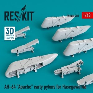 RESKIT RSU48-0280 AH-64 APACHE EARLY PYLONS FOR HASEGAWA KIT (3D PRINTED) 1/48