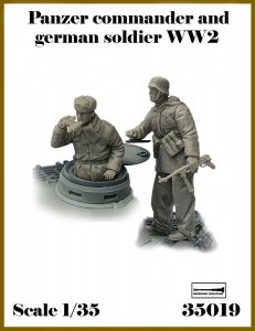 Ardennes Miniature 35019 WW2 PANZER COMMANDER AND GERMAN SOLDIER 1/35