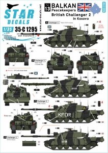 Star Decals 35-C1295 British Challenger 2 in Kosovo. KFOR markings 1/35