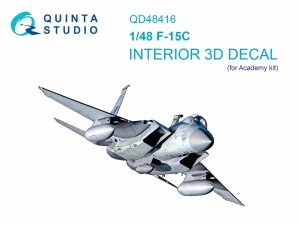 Quinta Studio QD48416 F-15C 3D-Printed coloured Interior on decal paper (Academy) 1/48