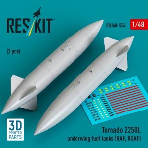 RESKIT RSU48-0554 Tornado 2250L underwing fuel tanks (RAF, RSAF) (2 pcs) (3D Printed) (1/48)