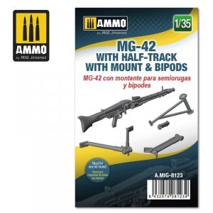Ammo of Mig 8123 MG-42 with Half-Track Mount and Bipods 1/35