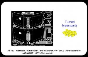 Aber 35163 Niemiecka armata przeciwpancerna Pak 40 cz 2 zest.dod. pancerz (AFV) (1:35)