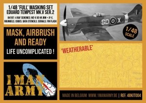 1 Man Army 48KIT004 Full Masking Set Tempest Mk.V Ser.2 (Eduard) 1/48