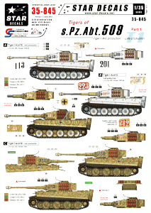 Star Decals 35-845 Tigers of s.Pz.Abt. 509 # 1 1/35