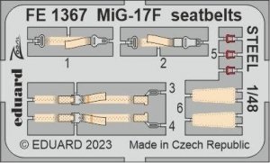 Eduard FE1367 MiG-17F seatbelts STEEL AMMO 1/48