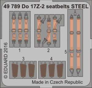 Eduard 49789 Do 17Z-2 seatbelts STEEL ICM 1/48