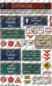 RT-Diorama 35731 Printed Accessories: Afgahnian road signs Set No.2 1/35