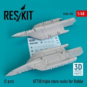 RESKIT RS48-0395 AT730 TRIPLE STORE RACKS FOR RAFALE (2 PCS) (3D PRINTED) 1/48