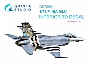 Quinta Studio QD72094 F-16A MLU 3D-Printed & coloured Interior on decal paper (Revell) 1/72