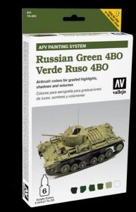 Vallejo 78403 Russian Green 4BO AFV Painting System 6 x 8 ml