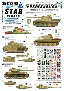 Star Decals 35-C1398 Frundsberg # 3. 10. SS-Panzer Division. PzKpfw IV Ausf H / J, and Panther Ausf A / G 1/35