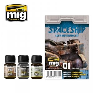 AMMO of Mig Jimenez 7444 SPACESHIP SCI-FI WEATHERING SET 3x35ml