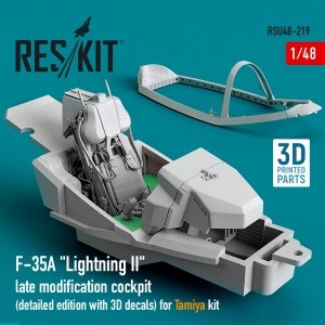 RESKIT RSU48-0219 F-35A LIGHTNING II COCKPIT (DETAILED EDITION WITH 3D DECALS) FOR TAMIYA KIT (3D PRINTED) 1/48