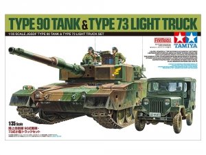 Tamiya 25186 JGSDF Type 90 Tank, Type 73 Light Truck Set 1:35
