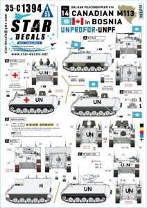 Star Decals 35-C1394 Canadian M113 in Bosnia. Balkan Peacekeepers # 14. M113A2, M113A2 ACAV, M577A1 and M113A2 TUA 1/35