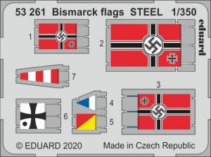 Eduard 53261 Bismarck flags STEEL 1/350 TRUMPETER