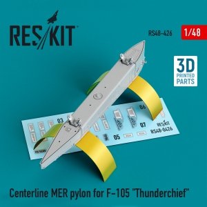 RESKIT RS48-0426 CENTERLINE MER PYLON FOR F-105 THUNDERCHIEF (3D PRINTED) 1/48