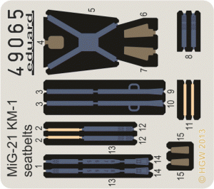 Eduard 49065 MiG-21 KM-1 seatbelts FABRIC 1/48