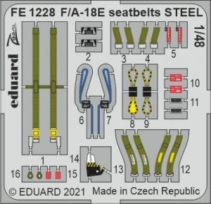 Eduard FE1228 F/ A-18E seatbelts STEEL HOBBY BOSS 1/48