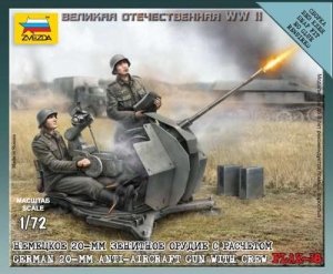 Zvezda 6117 German anti-aircraft gun 2 cm Flak 38 with Crew (1:72)
