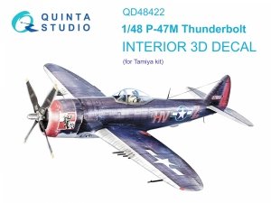 Quinta Studio QD48422 P-47M Thunderbolt 3D-Printed coloured Interior on decal paper (Tamiya) 1/48