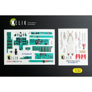 Kelik K32043 MiG-21 F-13 - interior 3D decals for Trumpeter kit (1/32)