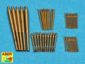 Aber 350L-55 Set of Barrels for Narvic classe destroyers type 1936B: 127mm x 5; 37mm (C/30) x 8; 37mm(M42) x 10; 20mm x 18 (1:350)