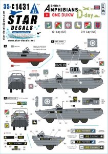 Star Decals 35-C1431 D-Day DUKW. British Amphibians # 3. 101 Coy (GT) and 377 Coy (GT) RASC. 1/35