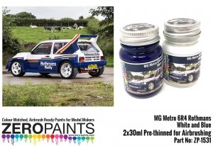 Zero Paints ZP-1531 MG Metro 6R4 Rothmans - White and Blue Paint Set 2x30ml