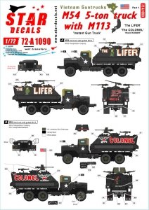 Star Decals 72-A1090 Vietnam Guntrucks. Instant Guntrucks - M54 5-ton truck with M113 APC 1/72
