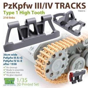 T-Rex Studio TR85016 PzKpfw.III/IV Tracks Type 1 High Tooth 1/35