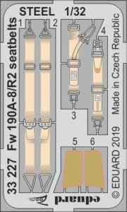 Eduard 33227 Fw 190A-8/ R2 seatbelts STEEL REVELL 1/32