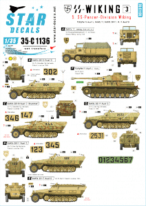 Star Decals 35-C1136 SS-Wiking # 3 1/35