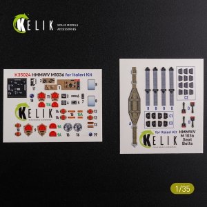 KELIK K35024 HUMVEE HMMWV M1036 with TOW Desert version Interior 3D Decal for Italeri kit 1/35