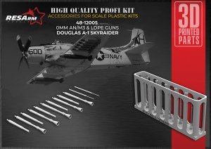RESARM 48-12006 DOUGLAS A-1 SKYRIDER SET OF GUNS (0MM AN/M3 & LDPE) (3D resin printing) 1/48