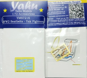 Yahu YMS7216 WW2 seatbelts Yak Fighters 1/72