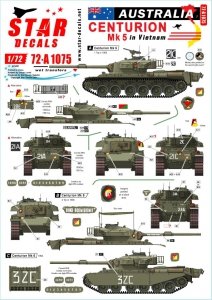 Star Decals 72-A1075 Australia in Vietnam # 1. Aussie Centurion Mk 5. 1/72