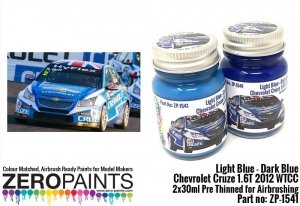 Zero Paints ZP-1541 Light Blue / Dark Blue Paint for Chevrolet Cruze 1.6T 2012 WTCC 2x30ml