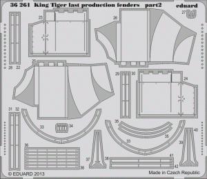 Eduard 36261 King Tiger last production fenders 1/35 Academy