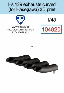 Omask 104820 Hs 129 Exhausts curved (for Hasegawa/Hobby 2000) 3D print 1/48