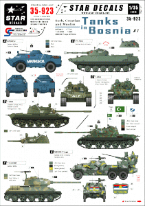 Star Decals 35-923 Tanks in Bosnia #1. Serb, Croatian and Muslim tanks during the war 1/35
