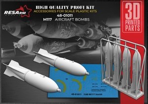 RESArm 48-01011 M117 - American high explosive bomb (WITH DECAL) (3D resin printing) 1/48